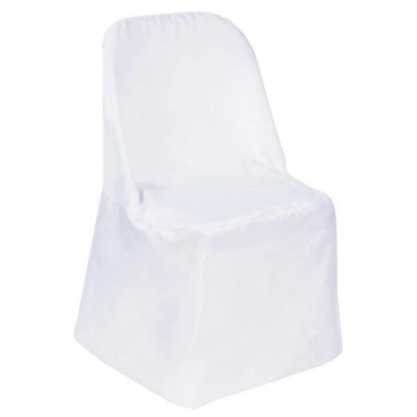 Folding Poly Chair Cover White