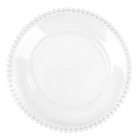 Beaded Clear Acrylic Charger Plates